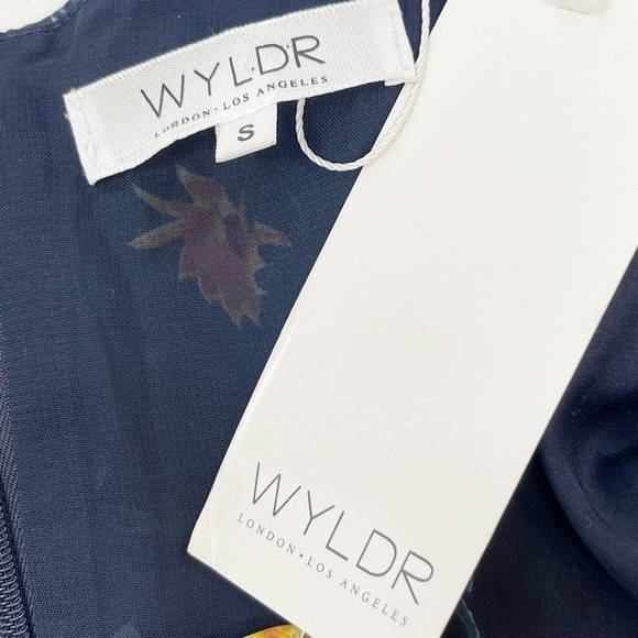 WYLDR REVOLVE Women’s HALEY Tea Dress In Black Floral Lace Up Front Size Small - Picture 8 of 8